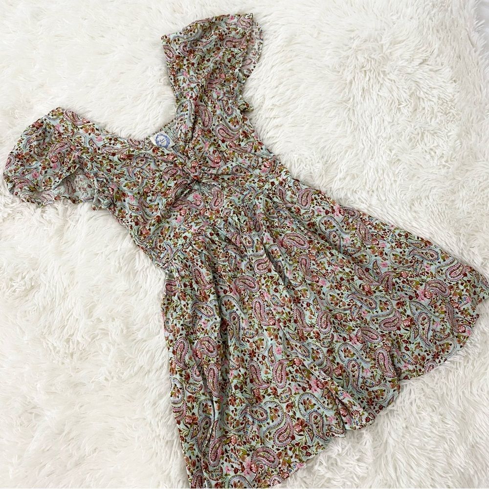 Blue Rain Colorful Paisley Mini Dress